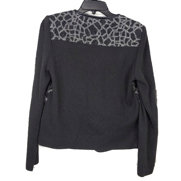 Peter Nygard Wm M Animal Print Wool Mix Lthr Jackt - Picture 5 of 5